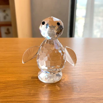 Crystal Pingvinas Statulėlės Miniatiūros Stiklo Gyvūnų Skulptūros Prespapjė Surinkimo Amatų Namų Stalo Dekoro Vaikams Kalėdų Dovanos