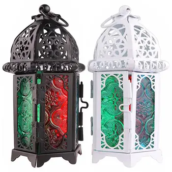 CSS Klasikiniai Maroko Dekoro Vėjo Žvakių Laikikliai Votive Geležies Stiklo Kabo Žvakidė Candle Lantern Šalies Namų Vestuvių Deco