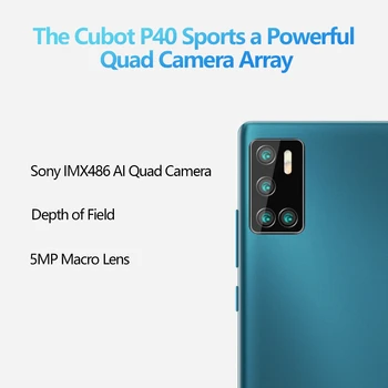 Cubot P40 Išmaniojo telefono NFC 4GB+128GB Galiniai Quad Camera 20MP Selfie 6.2 Colių 4200mAh 