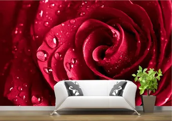 Custom 3D Didelės Freskos Big Red Rose Romantiška Ir Šilta Foto Tapetai, Vestuvių Namas, Sienos Freskos 3D Sienų Dokumentus Papel De Parede