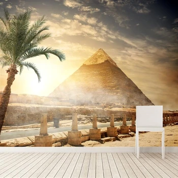 Custom 3D freskomis,papel de parede Egipto Dykumos Dangus Piramidės Gamta tapetai,baras gyvenamasis kambarys su sofa-lova, TV foną miegamajame tapetai
