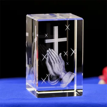 Custom 3D Vaizdo Crystal Cube Lazerinis Graviravimas Kūdikių Krikštas Krikštynos, Pirma Komunija Suvenyrai