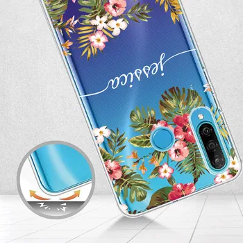 Custom Asmeninį SAVO Pirminį Pavadinimą Gėlė Rožė Telefono Dangtelis Huawei Honor Mate 10 20 Nova P20 30 P40 P Smart Soft Atveju