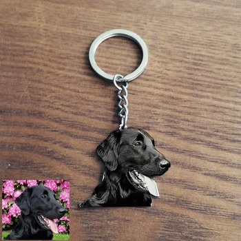 Custom Augintinio Foto Keychain Išgraviruotas Vardas Nerūdijančio plieno Dog Tag Key Chain, Moterims, Vyrams Atminimo Geriausia Kalėdų Dovana