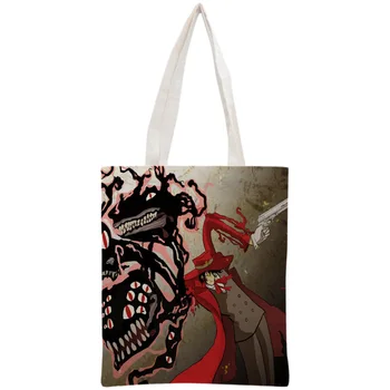 Custom Hellsing Nešti Maišą Daugkartinio naudojimo kelioninį krepšį Moterų Pečių Sulankstomas Drobės Pirkinių Maišeliai Tinkinti savo įvaizdį
