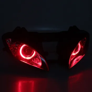 Custom priekinis žibintas NESLĖPĖ Projektorius Konversijos Žibintai LED Raudona Angel Eyes komplektas Skirtas Yamaha YZF R6 apšvietimo Reikmenys 2008-