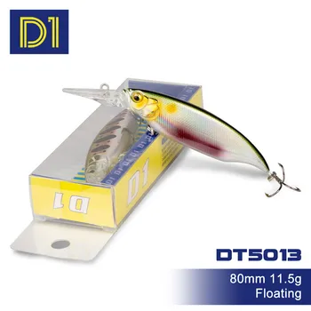 D1 minnow žvejybos masalas 80mm 11.5 g plūduriuojantis wobblers 3D akys Aukštos kokybės Dirbtinės Plastikinės Sunku Masalas, Žūklės Reikmenys Lydekas