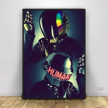 Daft Punk Meno Drobė Plakatas Namų Dekoro 12x18 24x36inch