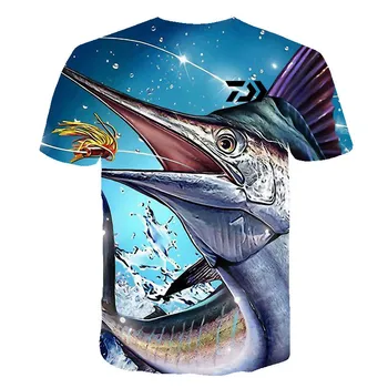 DAIWA Marškinėliai Vasarą Vyras Trumpas Rankovės Žvejybos Apranga Lauko Sporto Kvėpuojantis Žvejybos Drabužių vyrų paplūdimio atspausdintas T-shirt Viršų
