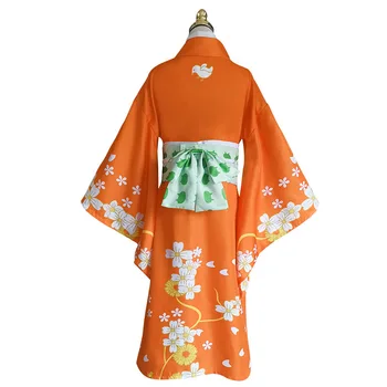Danganronpa 2 Hiyoko Saionji Cosplay Kimono Apranga Ilgas Apdaras Kostiumas Pilnas Komplektas Mergaitėms, Moterims