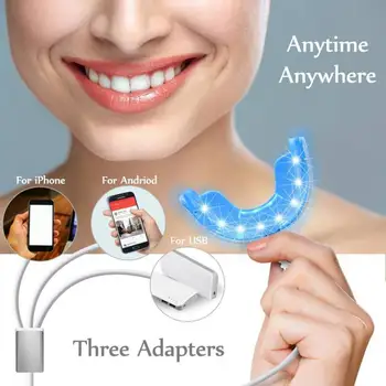 Dantų Balinimo 1Set Nešiojamų Smart LED Dantų Balinimo Prietaisą, 3 USB jungtys, Skirtos 
