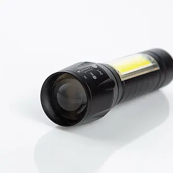 Daugiafunkcinis LED Žibintuvėlis USB Įkrovimo baterija (akumuliatorius Galingas žibintuvėlis T6 Pusėje COB Šviesos dizaino Žibintuvėlis uodega magnetas WorkLight