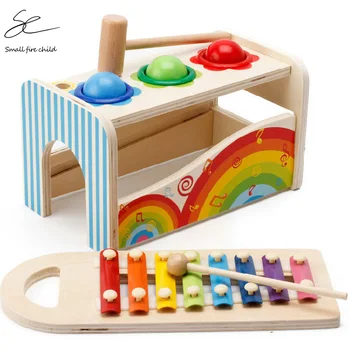 Daugiafunkcinis Muzikos Beldžiasi Lentelė Mediniai Švietimo Žaislai, Kūdikių Medienos Trankyti Klasikinis Vaikų Ankstyvojo Mokymo Triukšmo Maker Žaislas