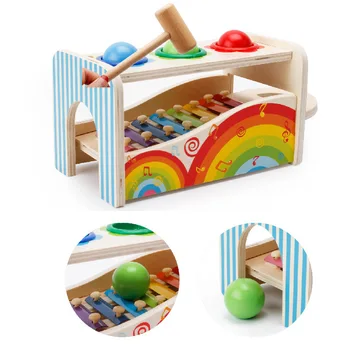 Daugiafunkcinis Muzikos Beldžiasi Lentelė Mediniai Švietimo Žaislai, Kūdikių Medienos Trankyti Klasikinis Vaikų Ankstyvojo Mokymo Triukšmo Maker Žaislas