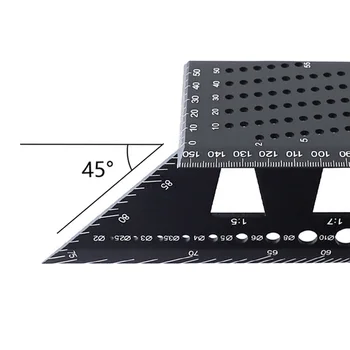 Daugiau-line valdovas kampas valdovas Aliuminio lydinio suderinta linija stalčių 45 laipsnių 90 laipsnių daugiafunkcinis medienos apdirbimo aikštėje