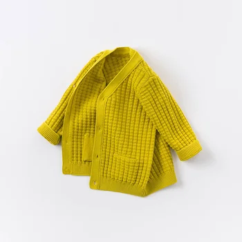 DB14904 dave bella rudenį kūdikiams, kūdikių berniukų mados kietas kišenės cardigan vaikams, vaikiška kailio vaikams gražus megztas megztinis