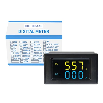 DC Ammeter Voltmeter Dvigubas Ekranas, Skaitmeninis Ekranas LCD Didelės raiškos Skystųjų Kristalų Spalvos, Dviejų spalvų Ekranas D85-3051AG