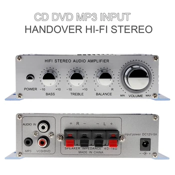 DC12V 5A 85dB Perdavimo Hi-Fi Automobilio Stereo Stiprintuvas Paramos CD / DVD / MP3 Įvesties Motociklas / Home