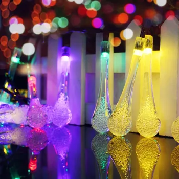 DCOO Saulės energija Varomas String Žibintai 30 LED Vandens Lašas Pasakų Šviesos Vestuvių Kalėdinis vakarėlis Festivalio Lauko vidaus Patalpų Apdaila