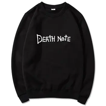 Death Note Laiškas Išspausdintas Hoodies Harajuku Hip-Hop Streetwear Vyrai Moterys Anime Gobtuvu Palaidinukė Puloveris Apvalios kaklo Viršūnes Hoodie