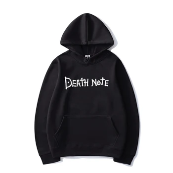 Death Note, Vientisos Spalvos Laiškas Išspausdintas Hoodies Harajuku Hip-Hop Streetwear Vyrai Moterys Anime Gobtuvu Palaidinukė Puloveris Hoodie Viršūnės