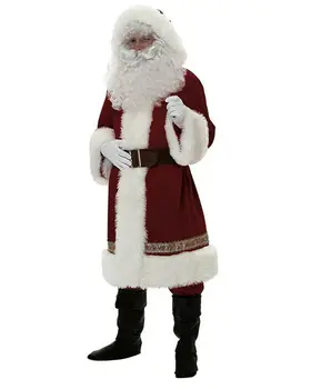 Deluxe Kalėdų Senelio Cosplay Kostiumų Santa Claus Drabužius Išgalvotas Suknelė Kalėdų Vyrų Kostiumas Kostiumas Suaugusiems karšto