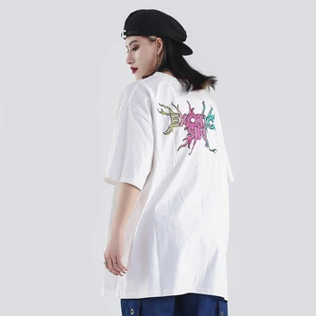 Derliaus 2020 Moterų Mados Vasaros Viršūnes Negabaritinių Grafinis Marškinėliai Steetwear Pora Tees Drabužių Tendencijos Moterų Drabužiai