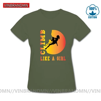 Derliaus alpinista Marškinėliai moterims Alpinizmas T-shirt Lipti kaip mergaitė marškinėlius slim fitneso Roko lipti tee marškinėliai camiseta