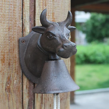 Derliaus Bull Galvos Ketaus Ranka Prisukamas Prie Sienos Bell Europos Sode Durų Sumontuoti Jautis Gyvūnų Galvos Figūrėlės Sveiki Bell