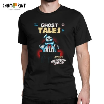 Derliaus Marshmallow Teroro T-Shirt Vyrai, O Neck T Shirt Ghost Busters, Ghostbusters Filmo Trumpas Rankovės Marškinėliai Spausdinami Viršūnės