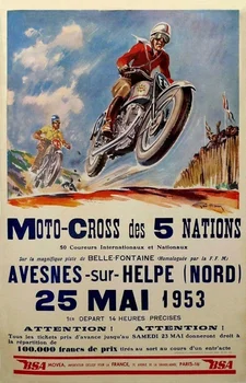 Derliaus Moto Kryžiaus 5 Tautų plakatas, 1953 DIDELIS METALINIS INDAS PASIRAŠYTI PLAKATAS LENTA 20X30 CM