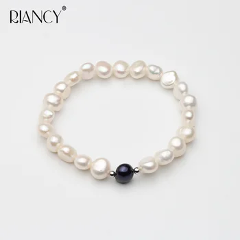 Derliaus natūralūs gėlo vandens black pearl apyrankės baroko formos perlų apyrankės papuošalai madinga gimtadienio dovana