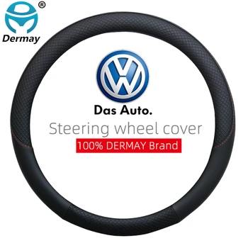 DERMAY Prekės Odos Automobilio Vairo Dangtelis Volkswagen VW Jetta Miesto Jetta 6 7 Sagitar Bora Auto interjero Priedai