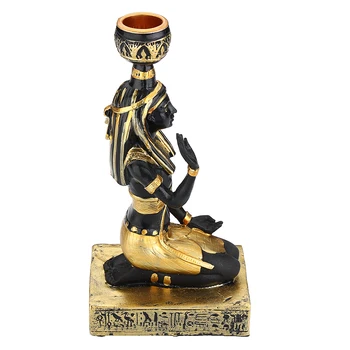 Derva Figūrėlės Candleholder Retro Senovės Egipto Deivė Sfinksas Anubis Formos Žvakidė Amatų Namų Dekoro Ornamentuose