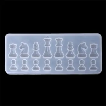 Derva Liejimo Formų Nustatyti Garloy,2vnt 3D Šachmatų Aišku, Silikono Formos Priėmimo Polimero Molis Crafting Epoksidinės Dervos