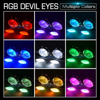 Devil Eye Demon Eyes RGB Už Hella 3R G5/WST Projektoriaus Objektyvo priekinis žibintas Įrengti 