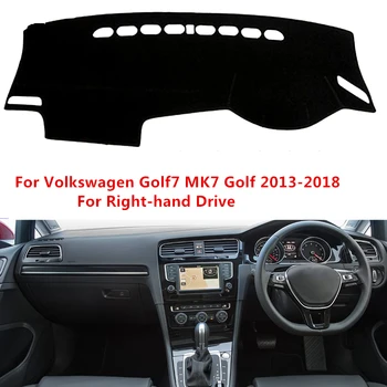 Dešinėje Ratai Super Minkštas neslystantis Automobilio prietaisų Skydelio Dangtelis Volkswagen Golf7 MK7 (2013-2018 m.) Auto DashMat Saulės Pavėsyje Padas