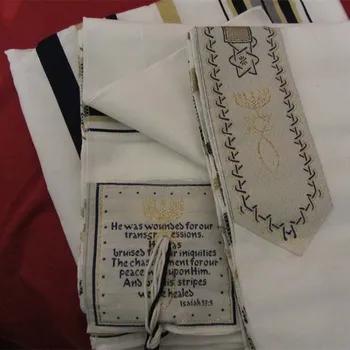 DHL NEMOKAMAI JKRISING Mesijo Žydų Tallit Mėlynos ir Aukso Malda Skara Talit ir Talis Maišelį Malda šalikai, šaliai, kaklaskarės
