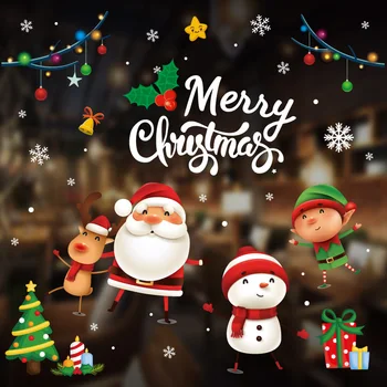 Didelis Linksmų Kalėdų Sienų Lipdukai Lango Stiklo Lipdukai Kalėdų Dekoracijas Namams Kalėdų Papuošalai Kalėdos Nauji Metai 2021