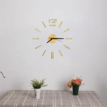 Didelių 3D Skaičius Veidrodis Meno Laikrodis Lipdukas Sieninis Laikrodis Namų Dekoro Veidrodis Kambarį Didelis Menas, Dizainas - Juoda