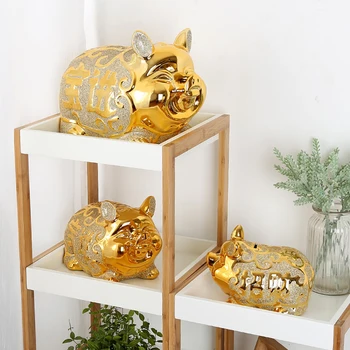 Didelių Kiaulių Piggy Bank Deposit Box Saugiai Paslėptas Kūrybinės Keramikos Piggy Bank Dovana Pinigų Taupymo Hucha Infantil Kiaulių Monetos Banko M5B008