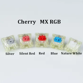 Didmeniniams Autentiški SMD RGB cherry mx rgb perjungti greičio sidabro silent raudona mėlyna pobūdžio balta rausva 3pin tinka GK61 GK64 G pro X