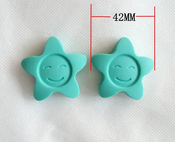 Didmeniniams Naujų Maisto Klasės Žvaigždžių Kūdikių silikono granulių Saulėgrąžų kūdikių Silikono Kramtyti pakabučiai Star šypsena Kramtyti Karoliai Karoliukai