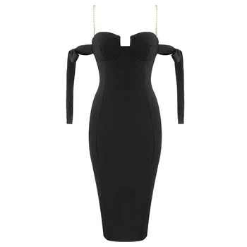 Didmeninė 2020 metų vasaros Naujausias Moterų suknelė Spageti Dirželis Bodycon suknelė Mados atsitiktinis Įžymybė Kokteilis tvarstis suknelė
