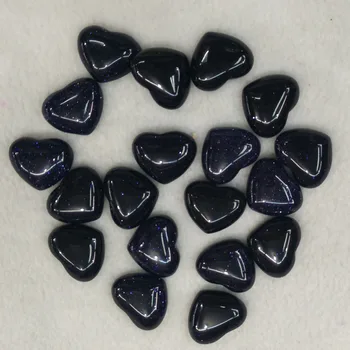 Didmeninė 30pcs/daug 2016 geros kokybės mėlyna smėlio, akmens širdies formos kabina cabochons karoliukai papuošalai priėmimo 15x18mm nemokamai