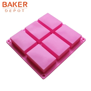 Didmeninė 6 stačiakampio formos pyragaičiai formų 100ml silikono tortas bakeware pelėsių rankų darbo muilo formų BPM-001-6