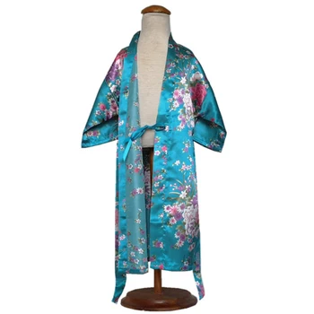 Didmeninė Kimono Vaikams, Satino, šilko Mergaitės Rūbeliai Chalatas Vestuvių Vaikas Rūbeliai Mergaitėms Gėlių Vonios Chalatas, Drabužiai Vaikams Sleepwear