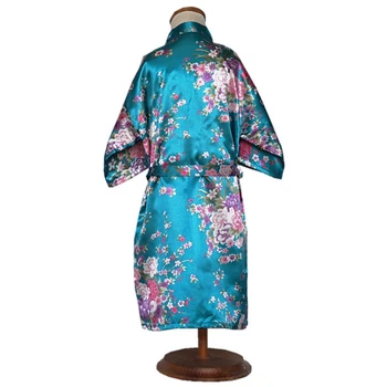Didmeninė Kimono Vaikams, Satino, šilko Mergaitės Rūbeliai Chalatas Vestuvių Vaikas Rūbeliai Mergaitėms Gėlių Vonios Chalatas, Drabužiai Vaikams Sleepwear
