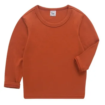 Didmeninė Long Sleeve T-Shirts, drabužiai vaikams, kūdikių berniukų, mergaičių medvilnės marškinėliai gryno spalvingi drabužiai berniukams viršūnes tees 7060 05