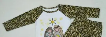 Didmeninė/mažmeninė animacinių filmų kūdikio, mergaitės, apranga, Jėzus viršūnes+leopard 